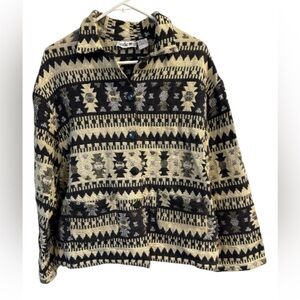 Vintage Studio West Black and Cream Geometric Cardigan